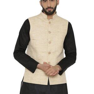 Wintage Men's Cotton Beige Modi Nehru Jacket